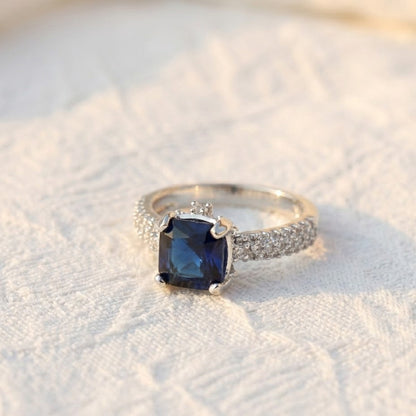 Cubic Zircons Ring With Silver Polish