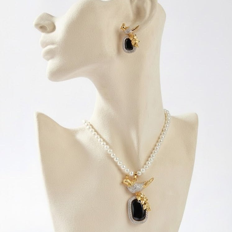 Bahaar-e-Beads Semi Precious Mala Set - Traditional Gemstone Jewelry