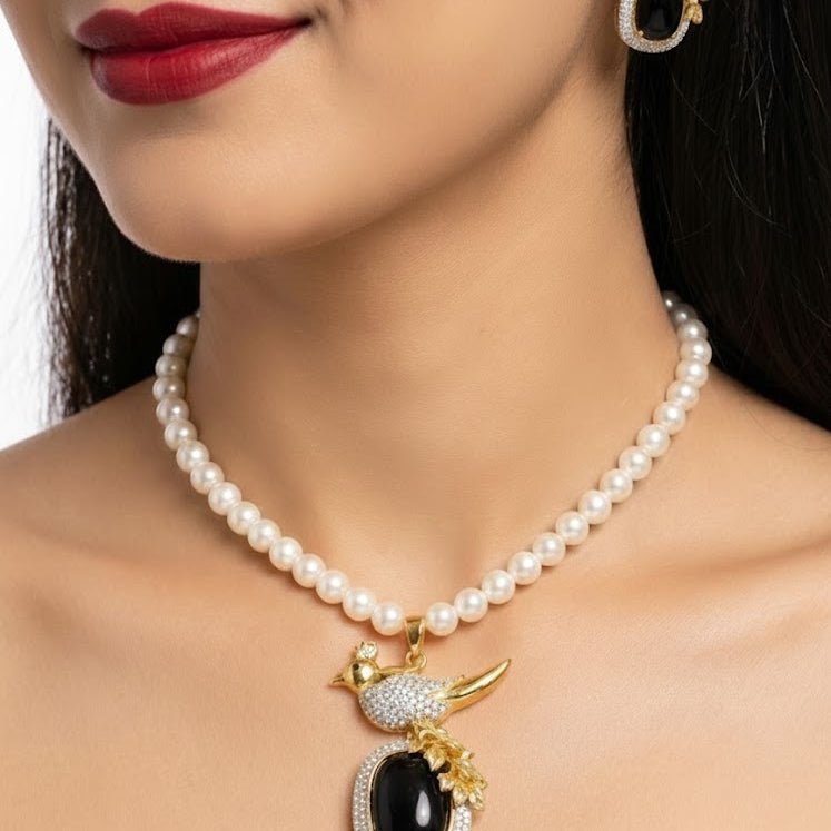 Bahaar-e-Beads Semi Precious Mala Set - Traditional Gemstone Jewelry