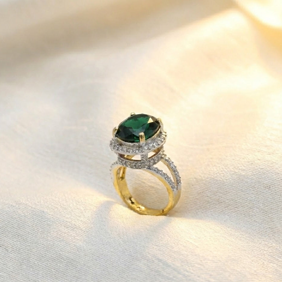 Delicate Sterling Ring with Gold Polish