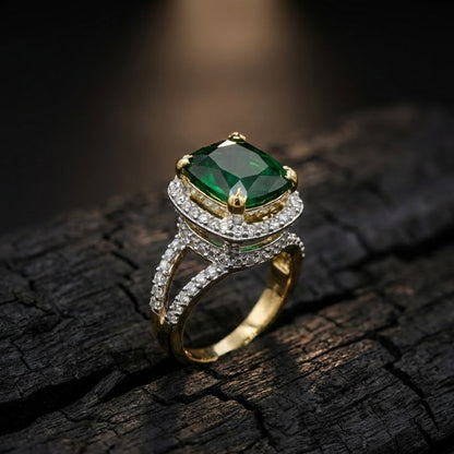 Delicate Sterling Ring with Gold Polish