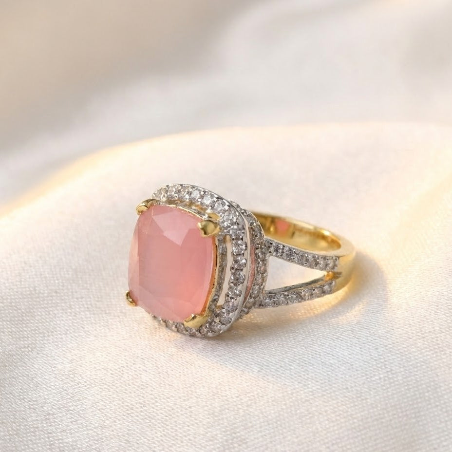 Delicate Sterling Ring with Gold Polish