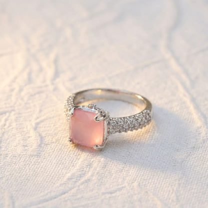 Cubic Zircons Ring With Silver Polish