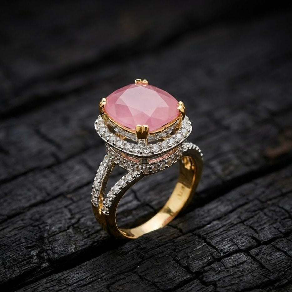 Delicate Sterling Ring with Gold Polish