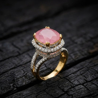 Delicate Sterling Ring with Gold Polish