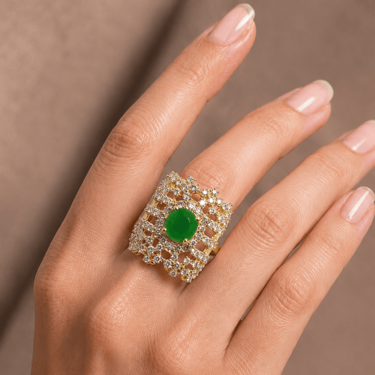 Handcrafted 22k Gold Statement Meadow Mosaic Ring