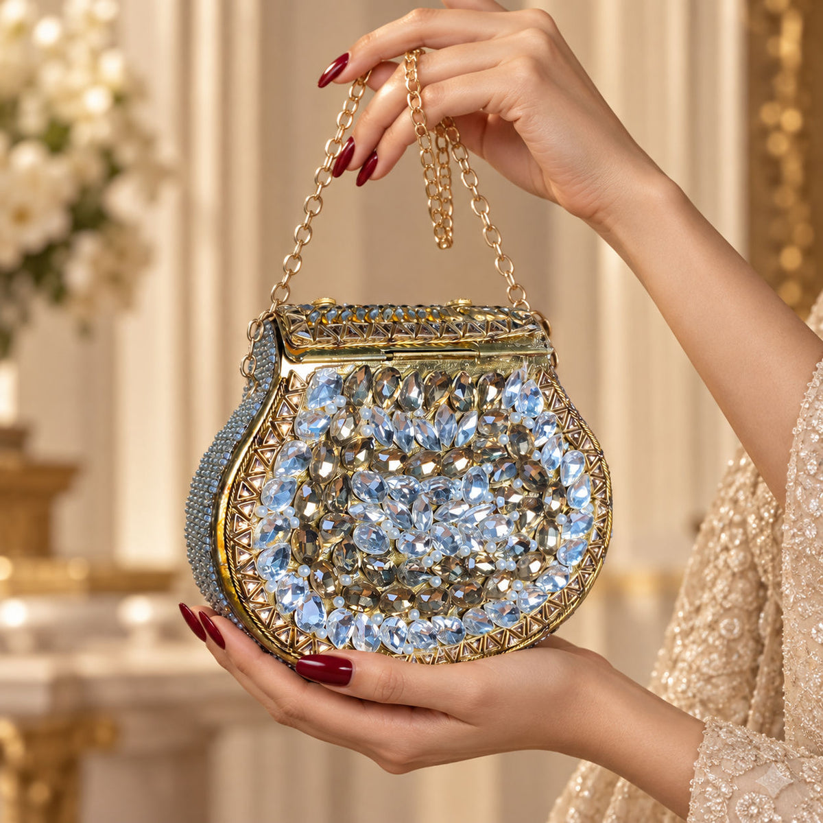 Sheesh Mahal – Bridal Evening Bag with Chain