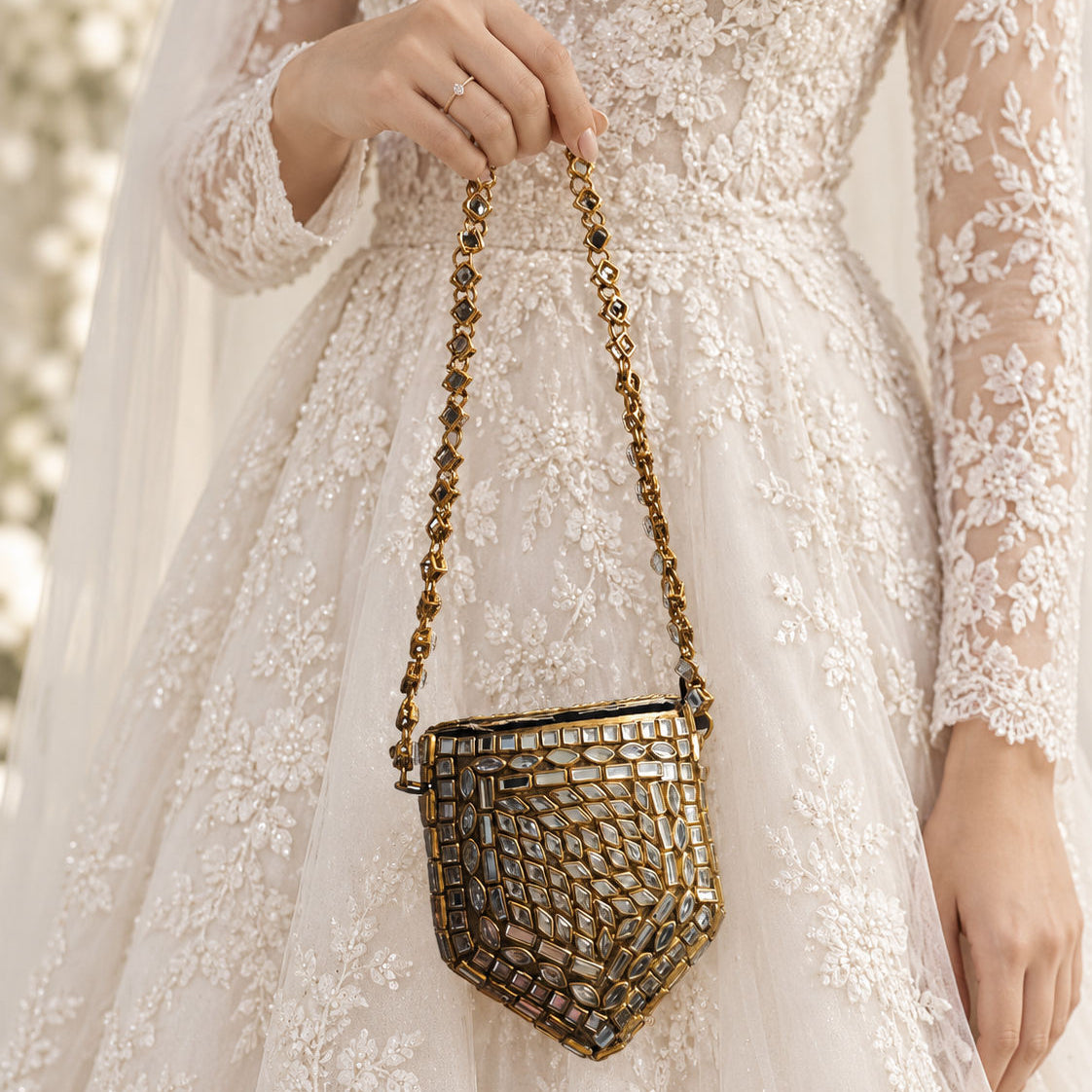 Noor Mahal – Bridal Evening Bag with Chain