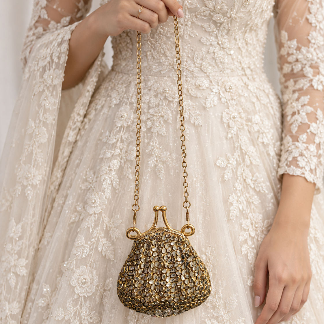 Crystal Royale – Bridal Evening Bag with Chain