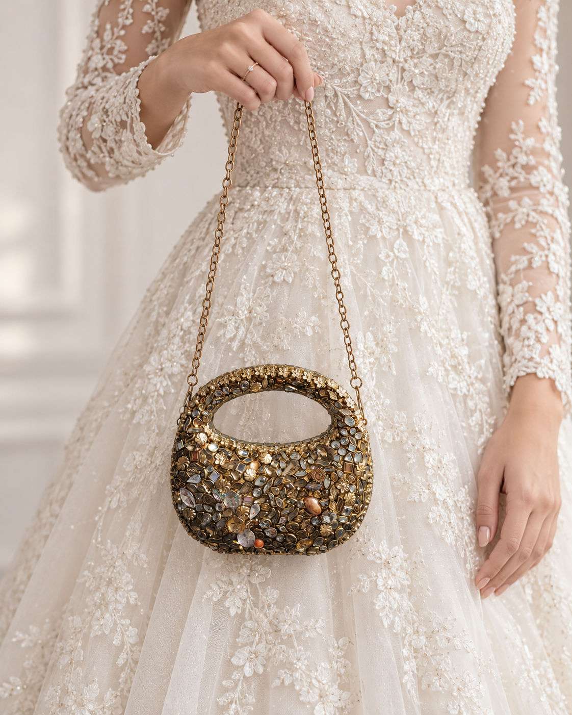 Zareen Elegance – Bridal Evening Bag with Chain