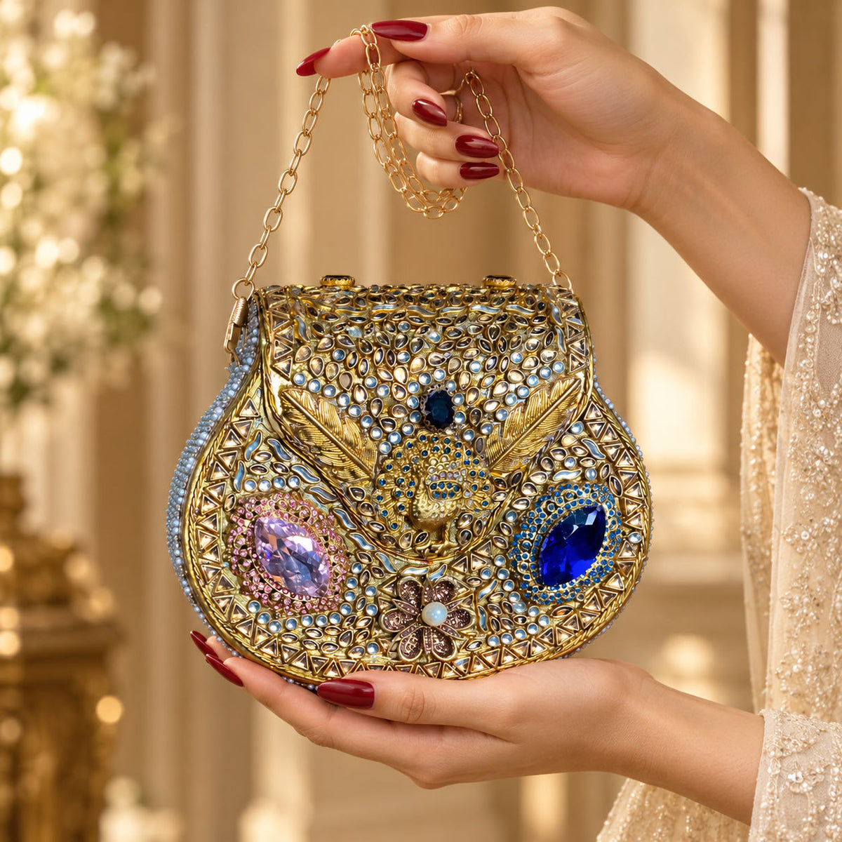 Sheesh Mahal – Bridal Evening Bag with Chain