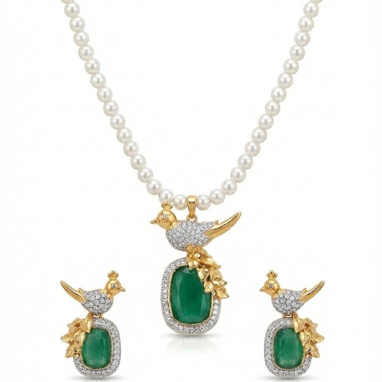 Bahaar-e-Beads Semi Precious Mala Set - Traditional Gemstone Jewelry