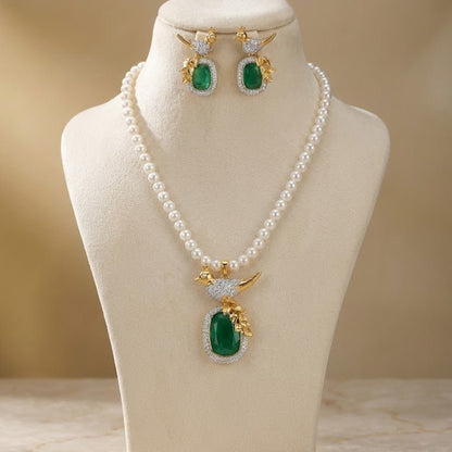 Bahaar-e-Beads Semi Precious Mala Set - Traditional Gemstone Jewelry