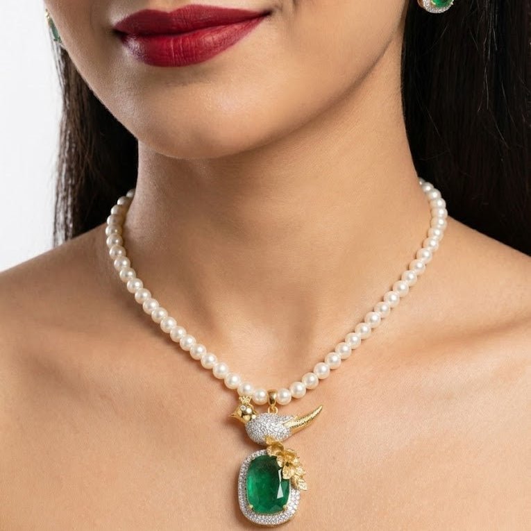 Bahaar-e-Beads Semi Precious Mala Set - Traditional Gemstone Jewelry