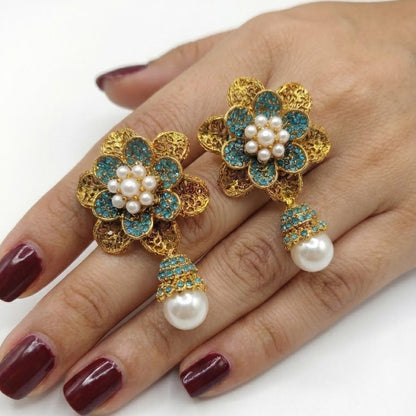Pearl Petal Mini Jhumkas