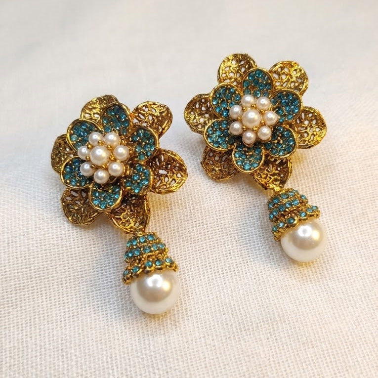 Pearl Petal Mini Jhumkas
