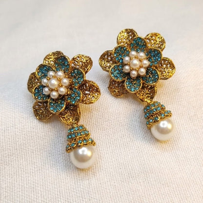 Pearl Petal Mini Jhumkas