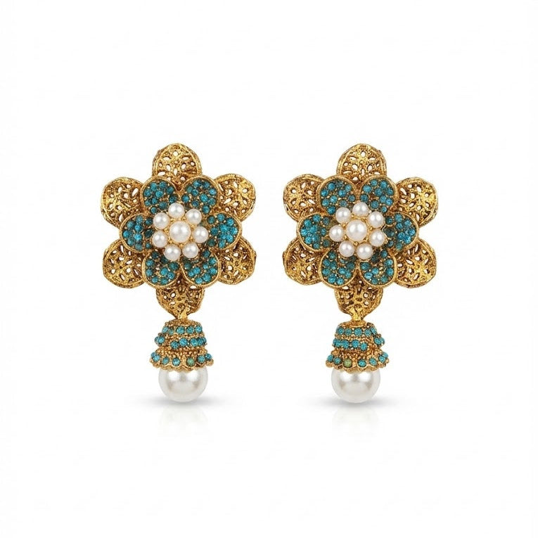 Pearl Petal Mini Jhumkas