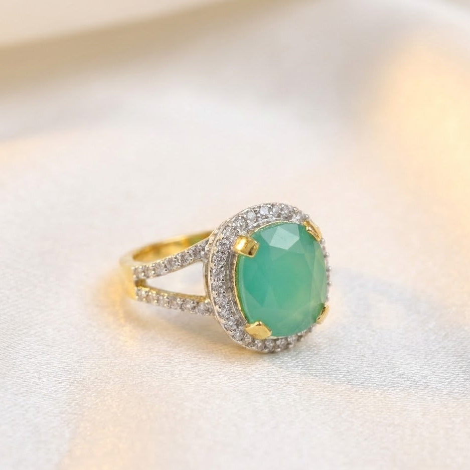 Delicate Sterling Ring with Gold Polish