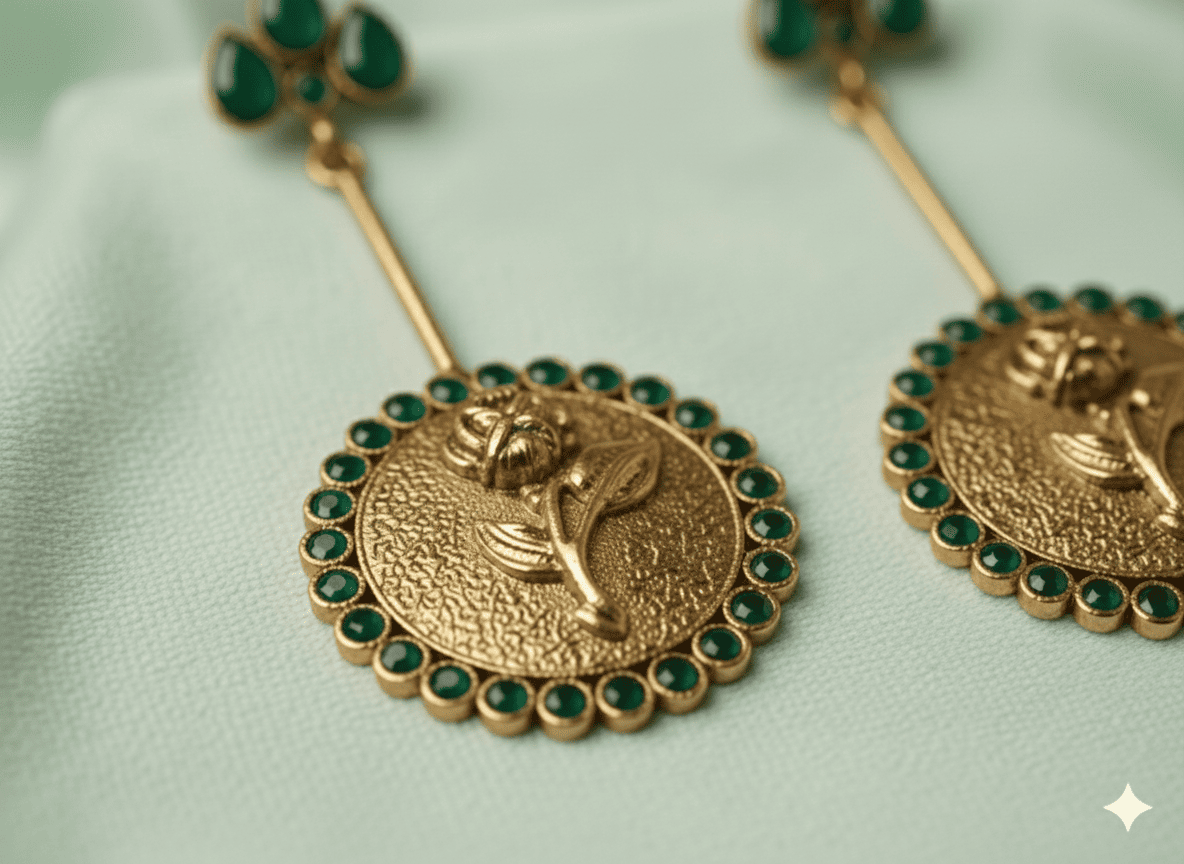 The Rose Coin Statement Earrings