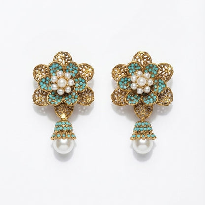 Pearl Petal Mini Jhumkas