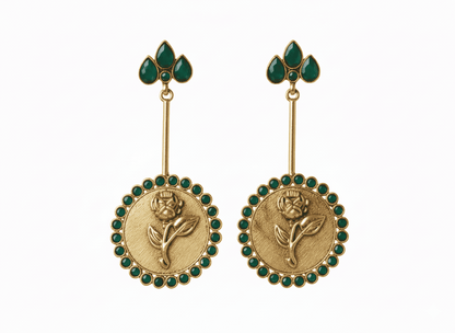 The Rose Coin Statement Earrings