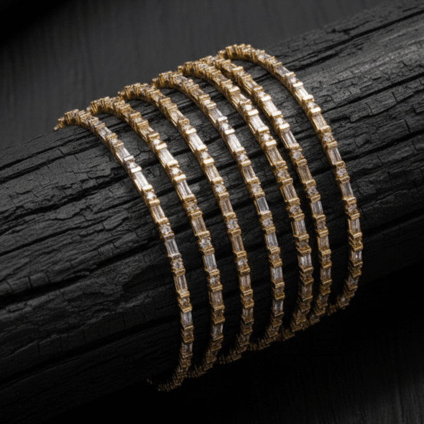 Celestial Golden Silver Six Bangles