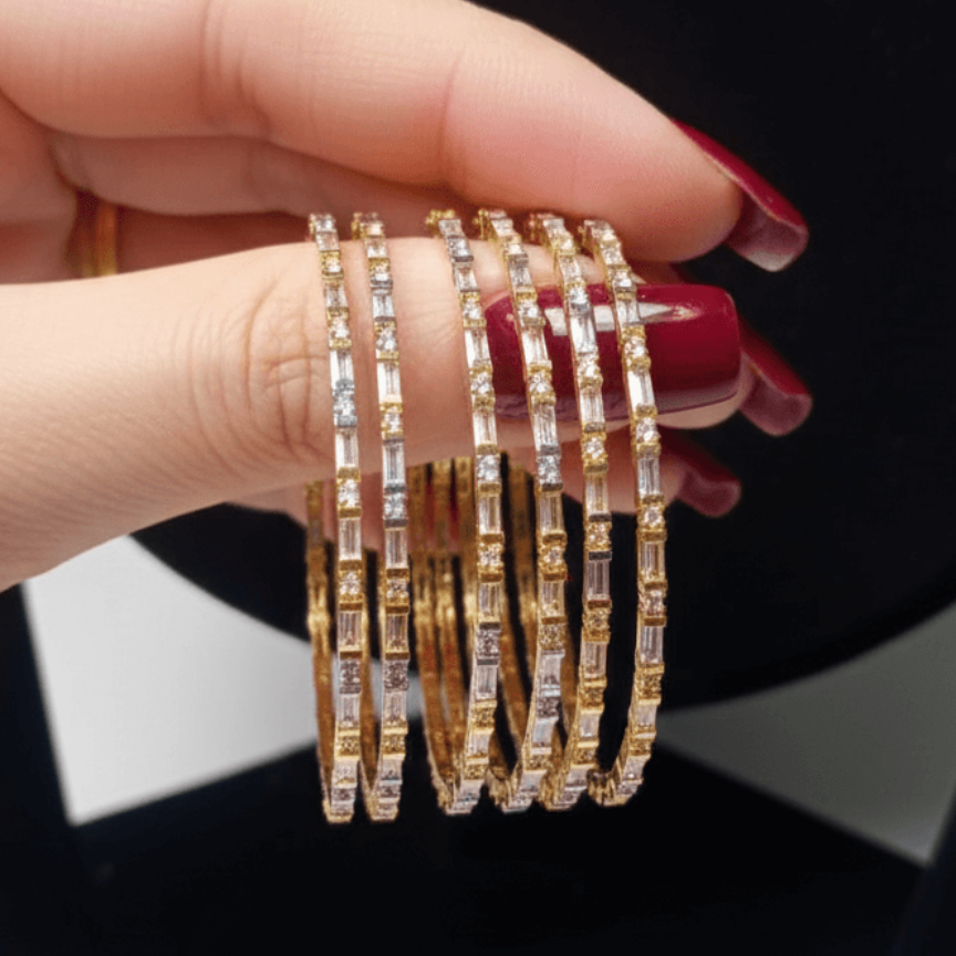 Celestial Golden Silver Six Bangles
