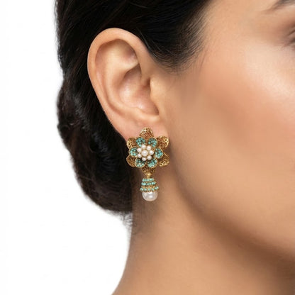 Pearl Petal Mini Jhumkas