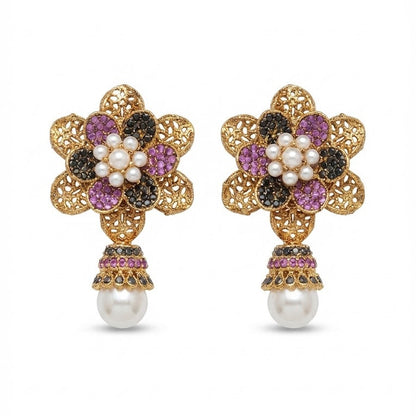 Pearl Petal Mini Jhumkas