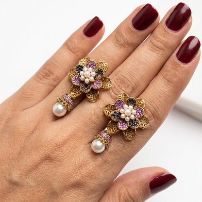 Pearl Petal Mini Jhumkas