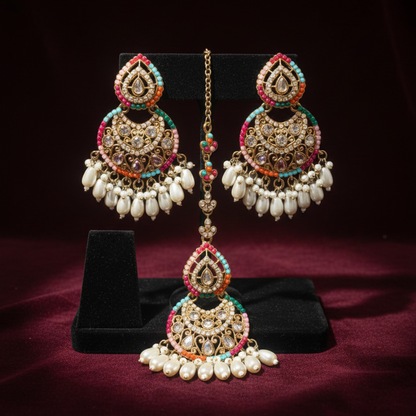 Heera Moti Maang Teeka Set