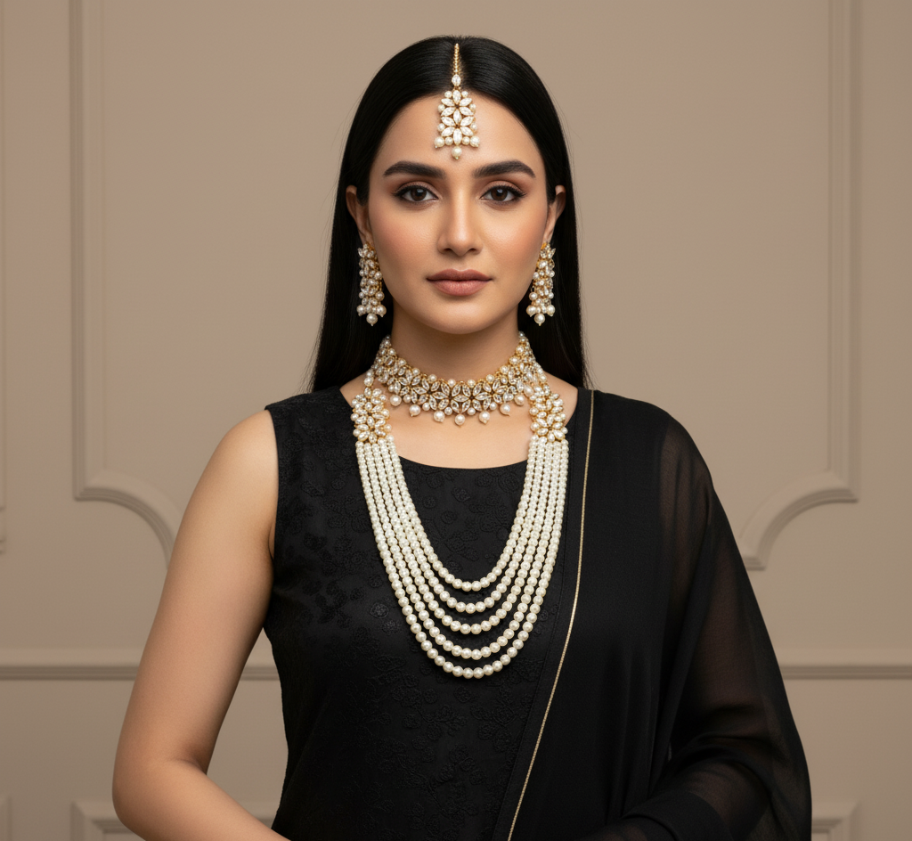 Imperial Bridal Kundun Pearl Set