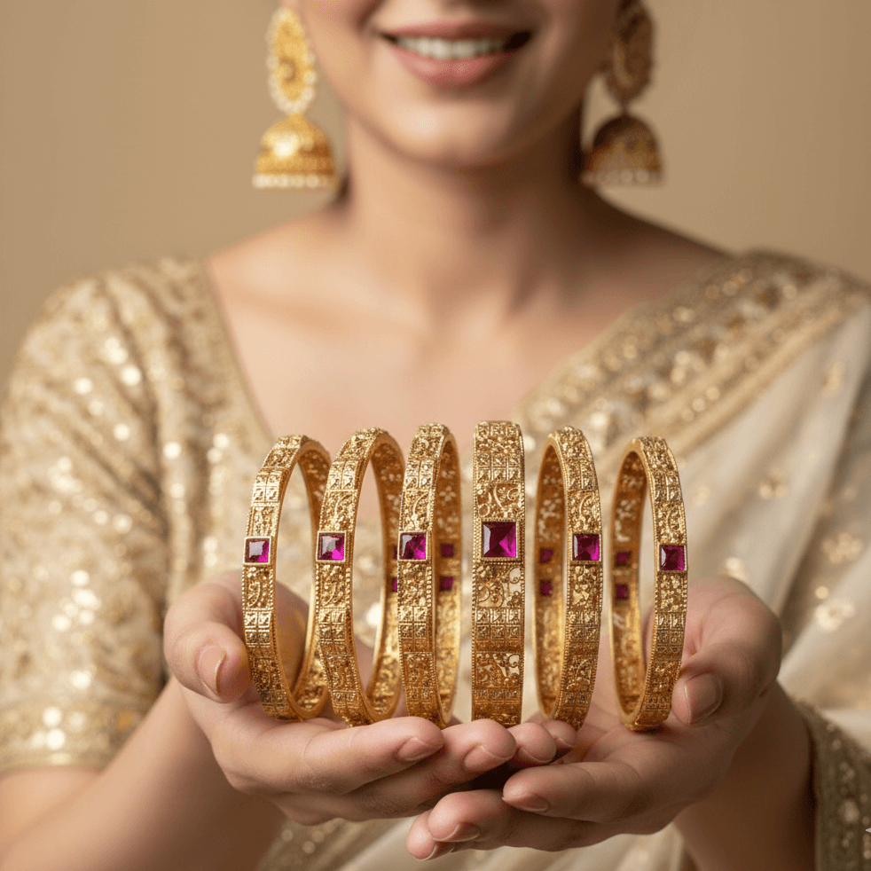 Indrani Six-Piece Rajwari Set