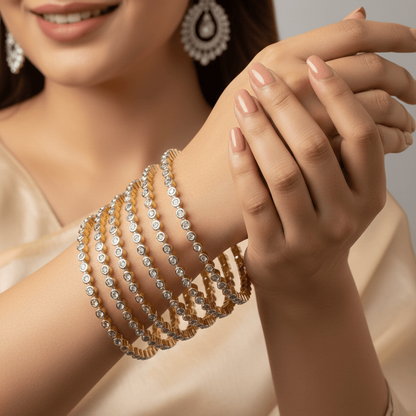 The 22K Royal Fusion Six Bangle Set
