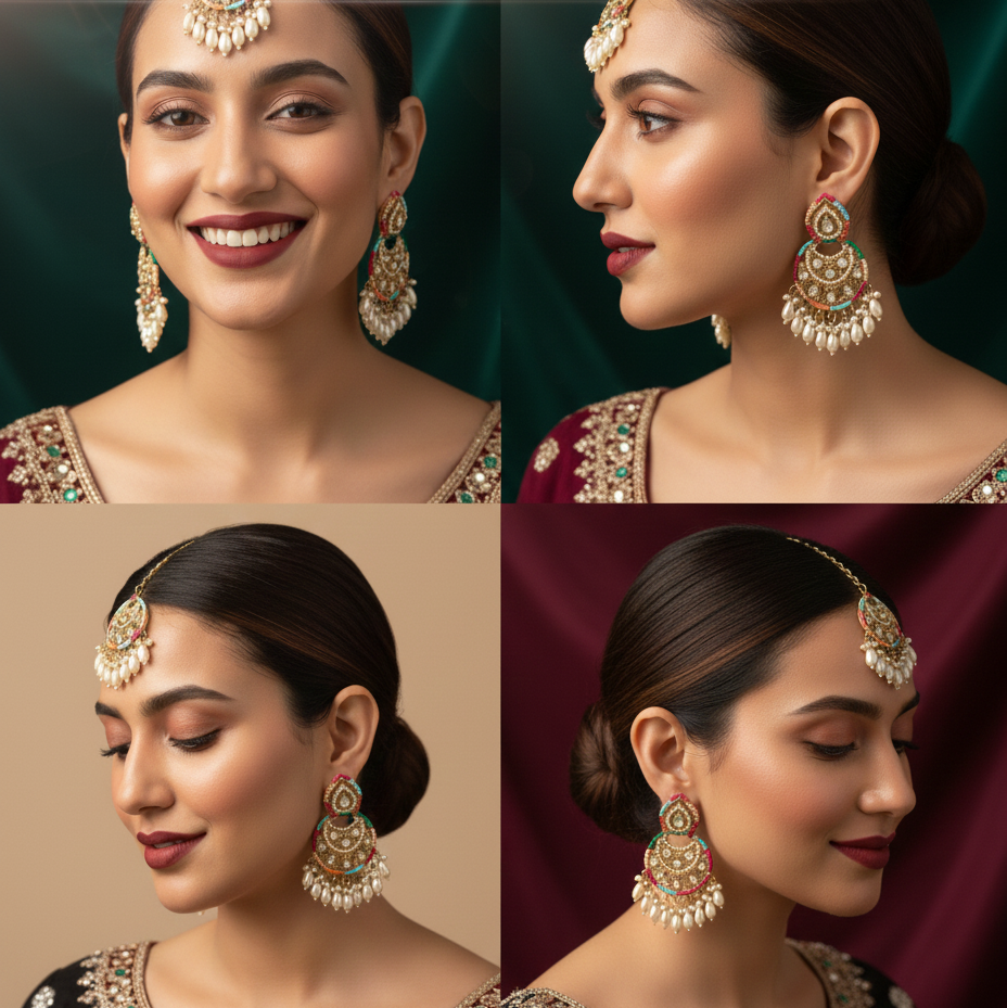 Heera Moti Maang Teeka Set