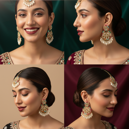 Heera Moti Maang Teeka Set