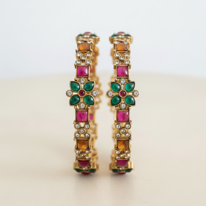 Ruby Emerald Bloom Bangles