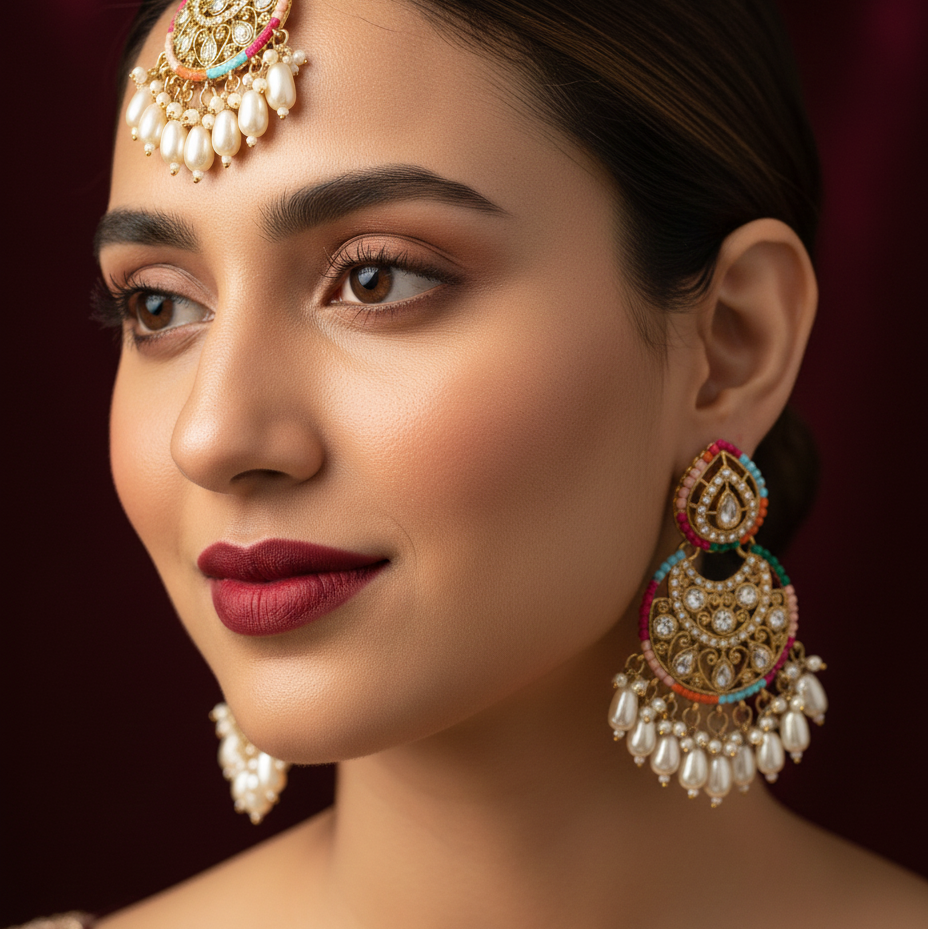 Heera Moti Maang Teeka Set