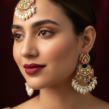 Heera Moti Maang Teeka Set