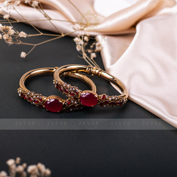 Gold Plated Bangle Pair-16