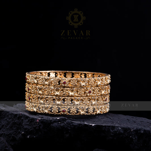 Gold Plated Bangle (4 pieces) -18