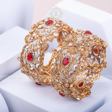 Gold Plated Bangle Pair - 37