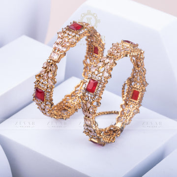 Gold Plated Bangle Pair - 41