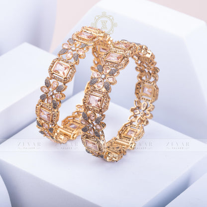 Gold Plated Bangle Pair - 40