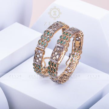 Gold Plated Bangle Pair - 43