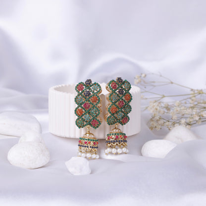 Naurattan Jhumka Pair