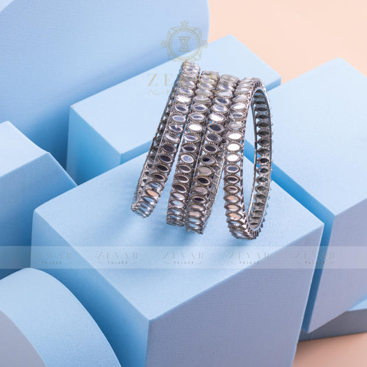 Silver Plated Bangle 4 Piece - 46