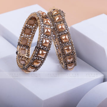 Gold Plated Bangle Pair - 48