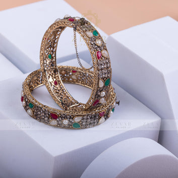 Gold Plated Bangle Pair - 49